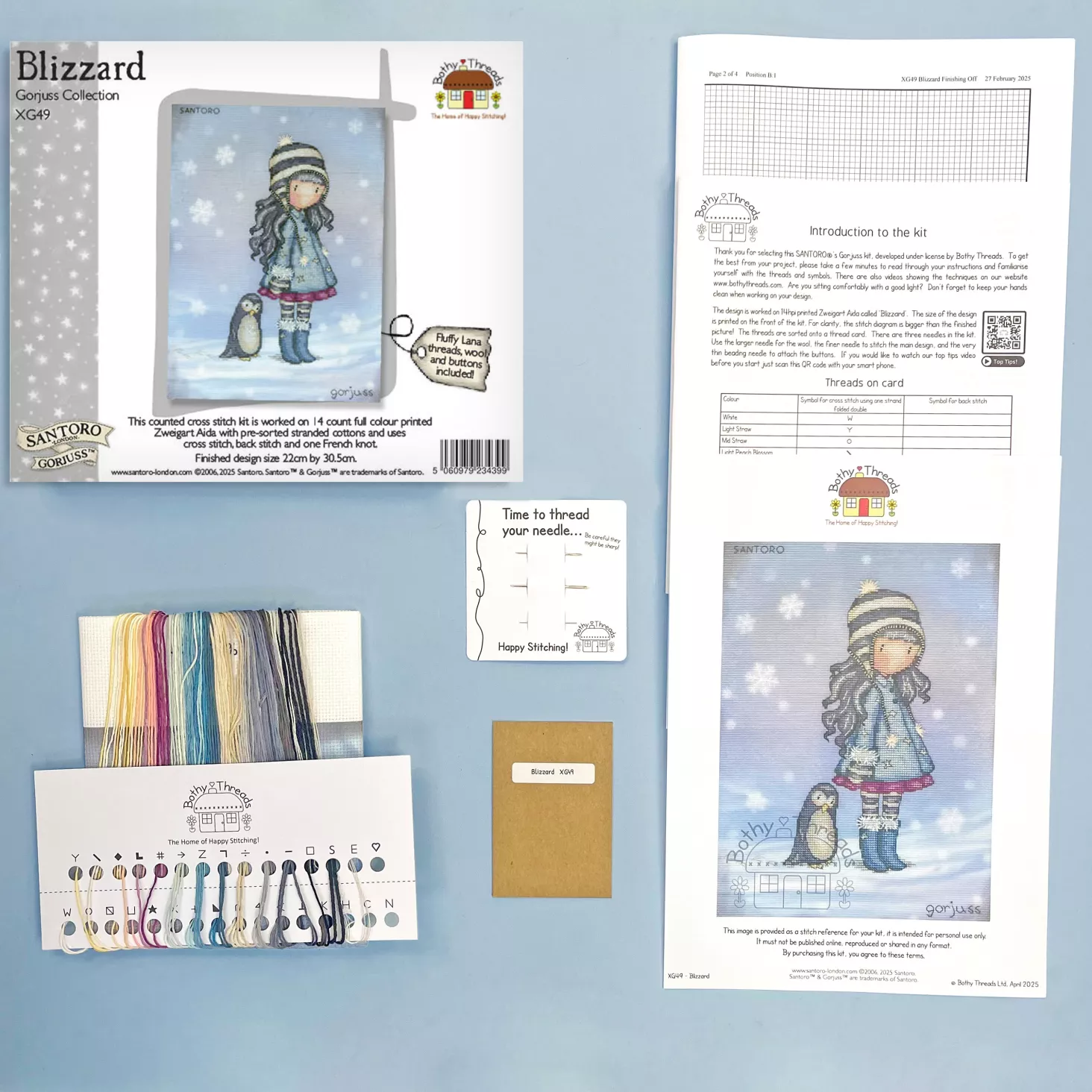 Santoro London Gorjuss: Bizzard - Bothy Threads Cross Stitch Kit - Image 2