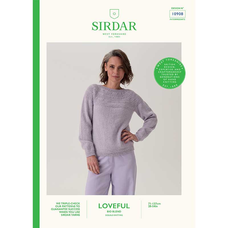 Scallop Shell Sweater in Sirdar Loveful Bio Blend Dk - 10908