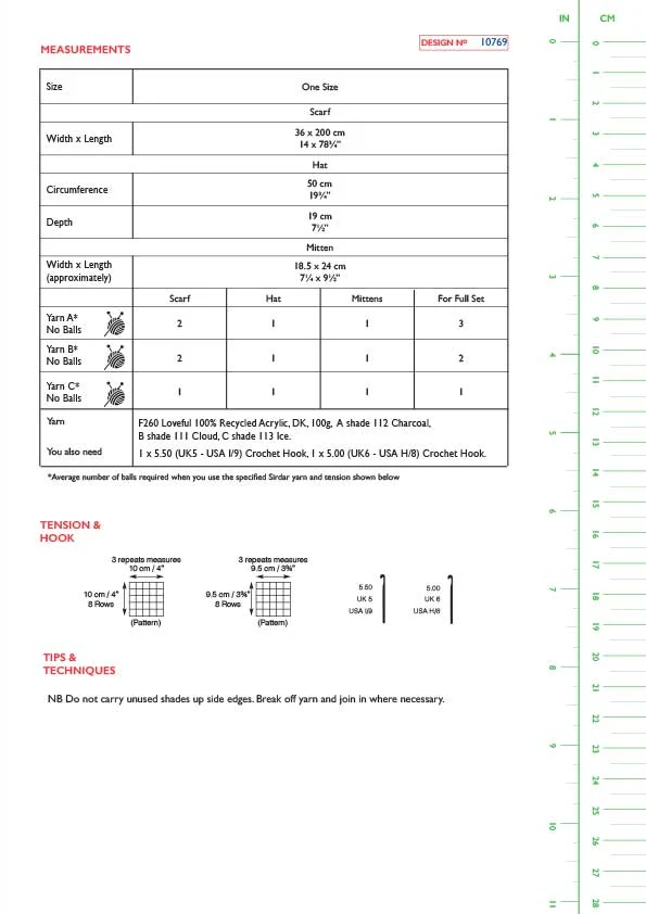 Sea Level Crochet Scarf Set in Sirdar Loveful Dk 100% Recycled - Digital Version 10769 - Image 2