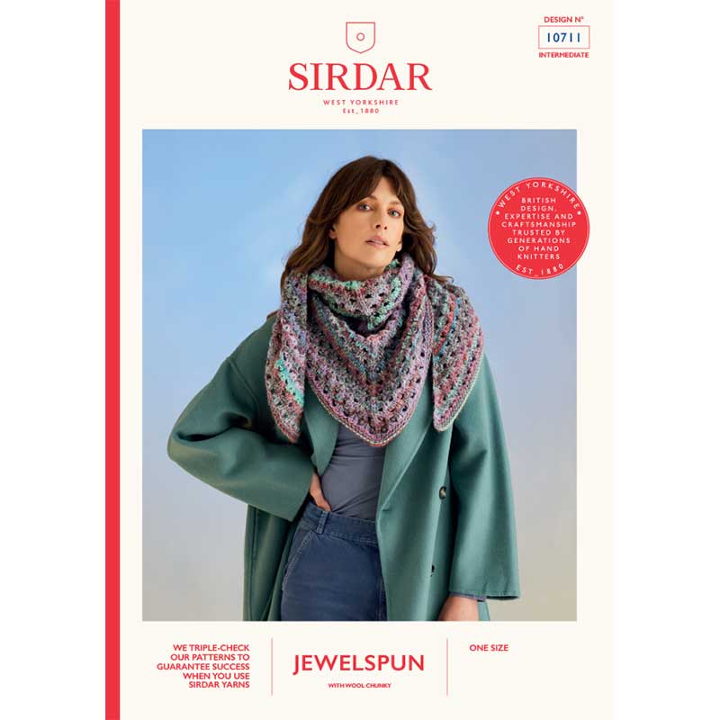 Sea Shells Shawl in Sirdar Jewelspun Chunky With Wool