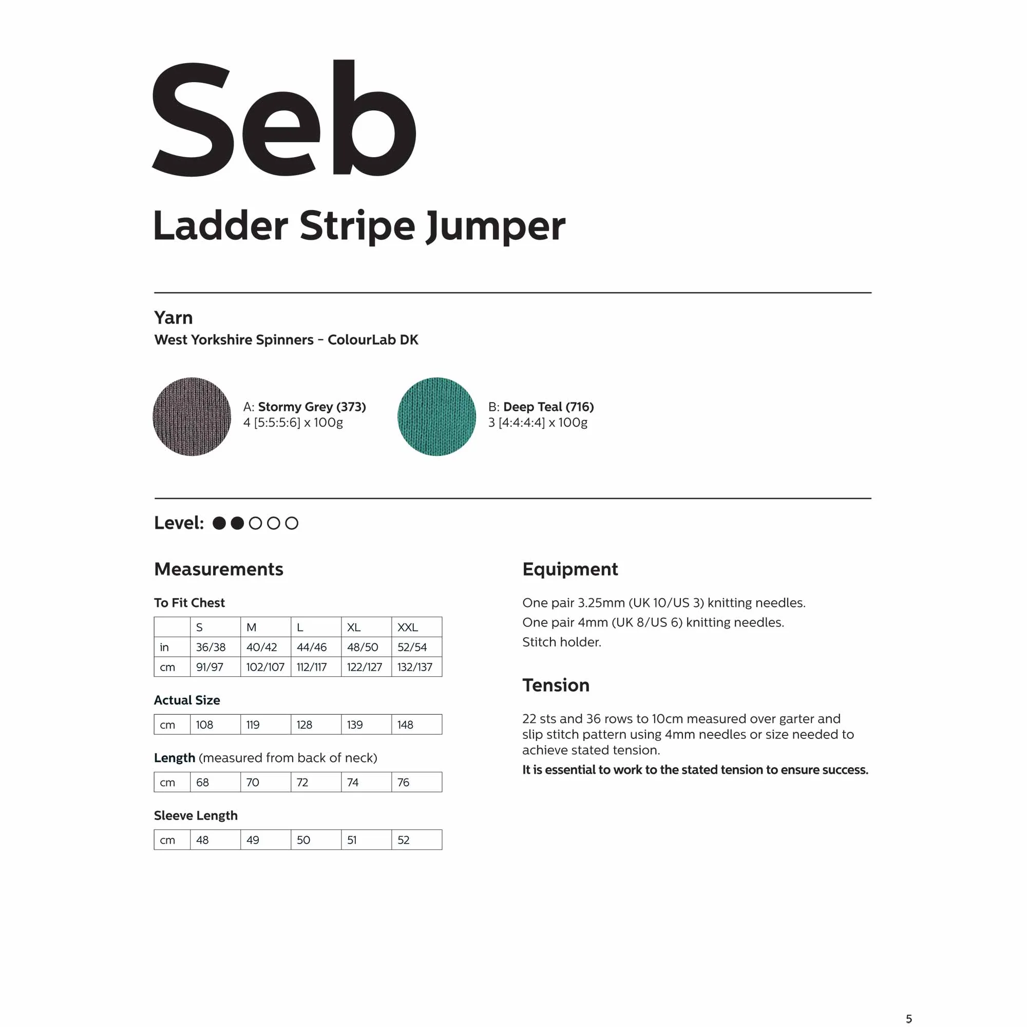 Seb Ladder Stripe Jumper in West Yorkshire Spinners ColourLab - Digital Version DPB0152 - Image 2