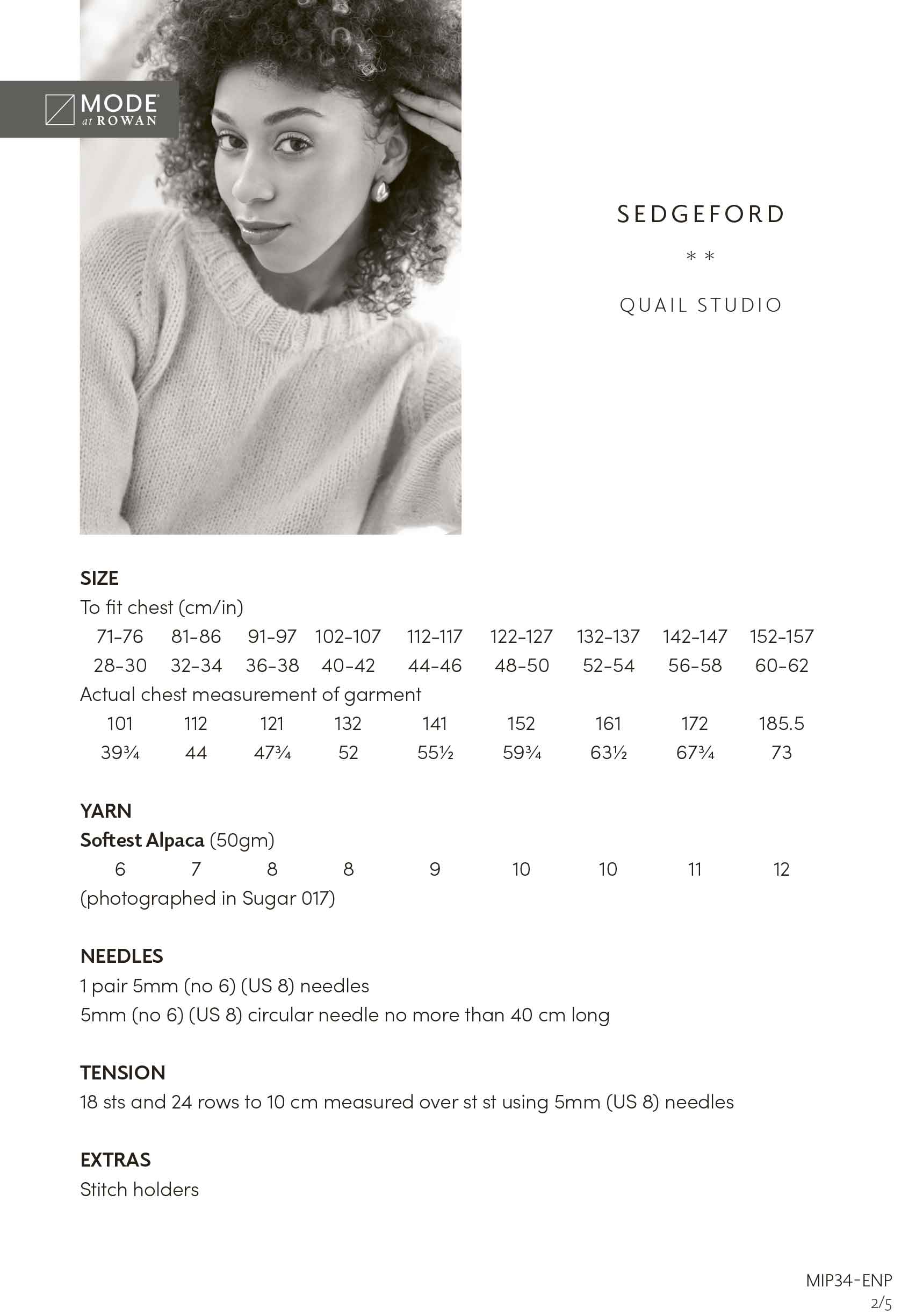 Sedgeford in Mode at Rowan Softest Alpaca - MIP34-M - Image 2
