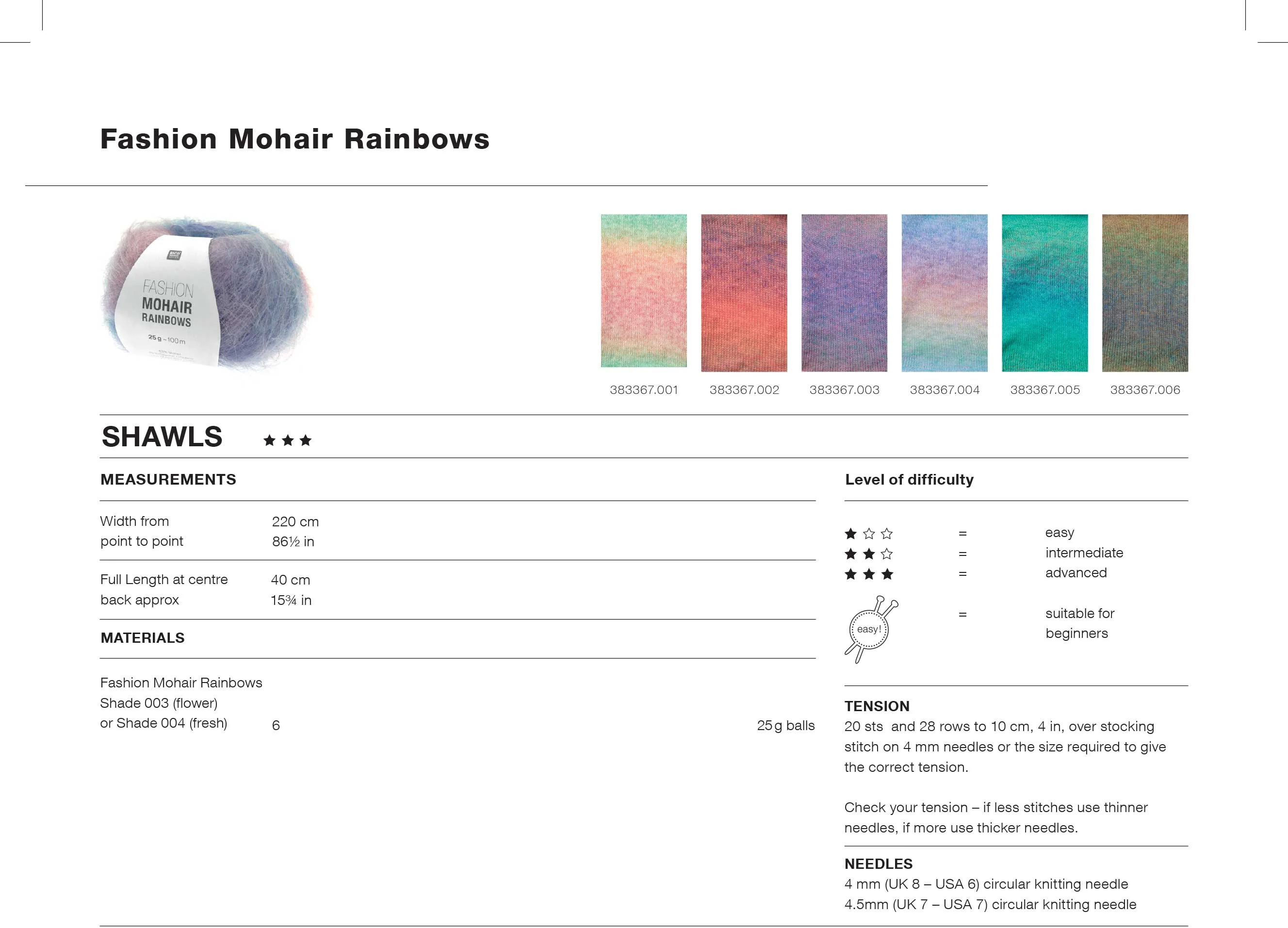 Shawl in Rico Fashion Mohair Rainbows - Image 2