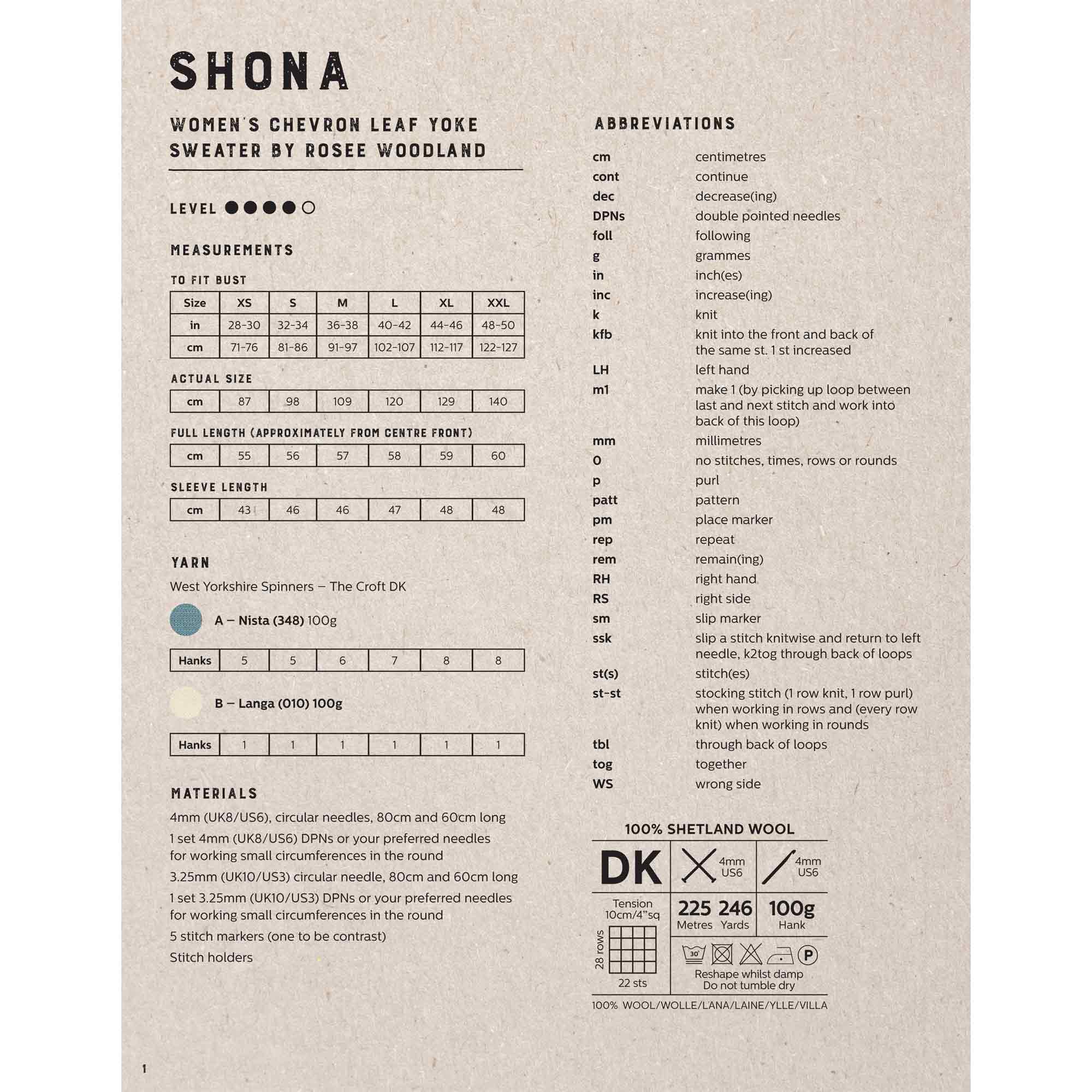 Shona Women's Chevron Leaf Yoke Sweater in West Yorkshire Spinners The Croft Dk - Digital Version DPB0045 - Image 2