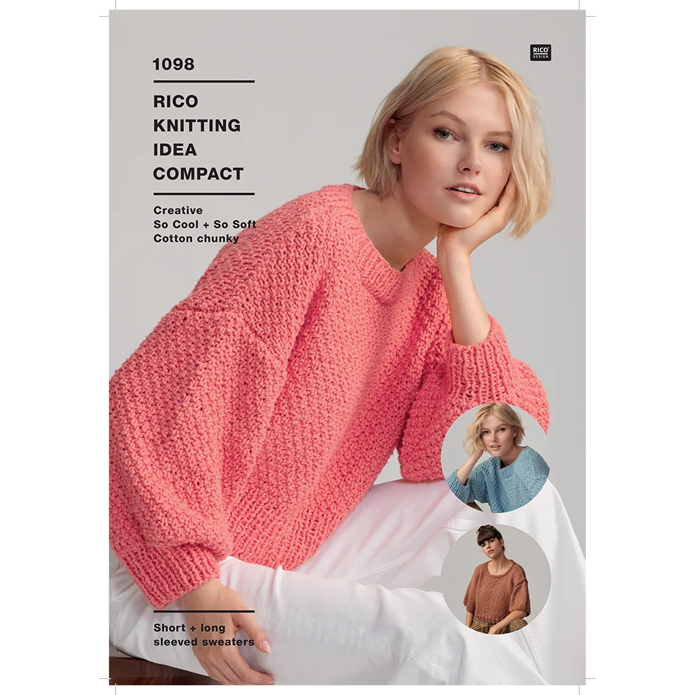 Short and Long Sleeve Sweaters in Rico Creative So Cool + So Soft Cotton Chunky - Digital Version 1098