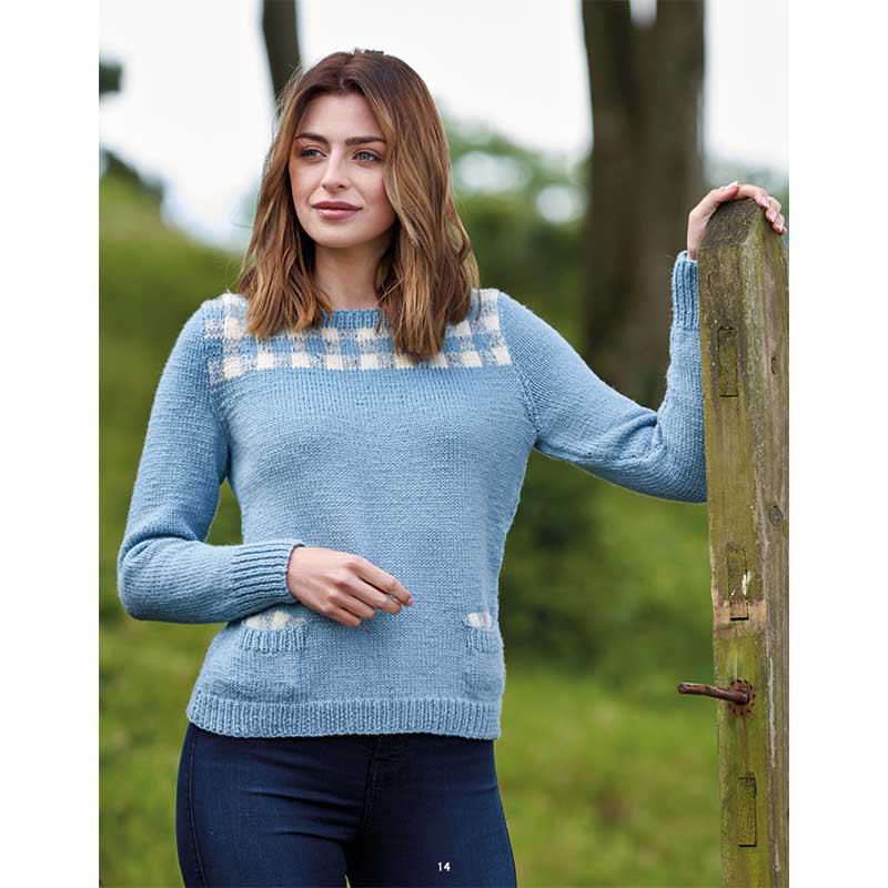Skye Gingham Sweater and Cowl in West Yorkshire Spinners The Croft Aran - Digital Version DBP0088 - Image 3