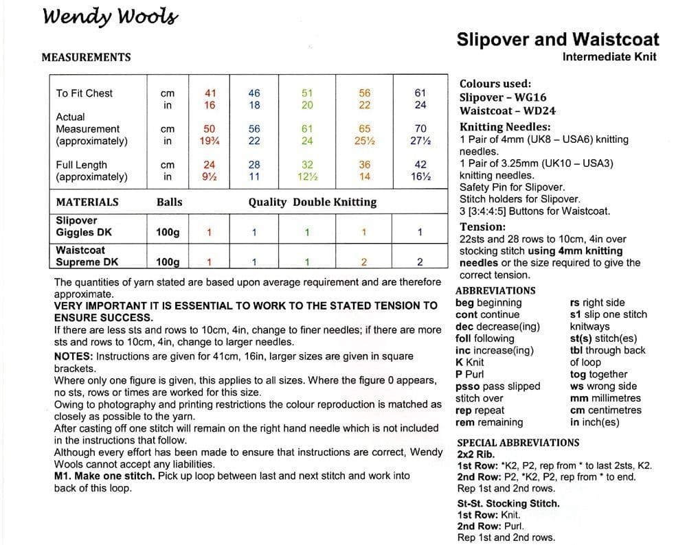 Slipover & Waistcoat in Wendy Giggles Dk - Image 2