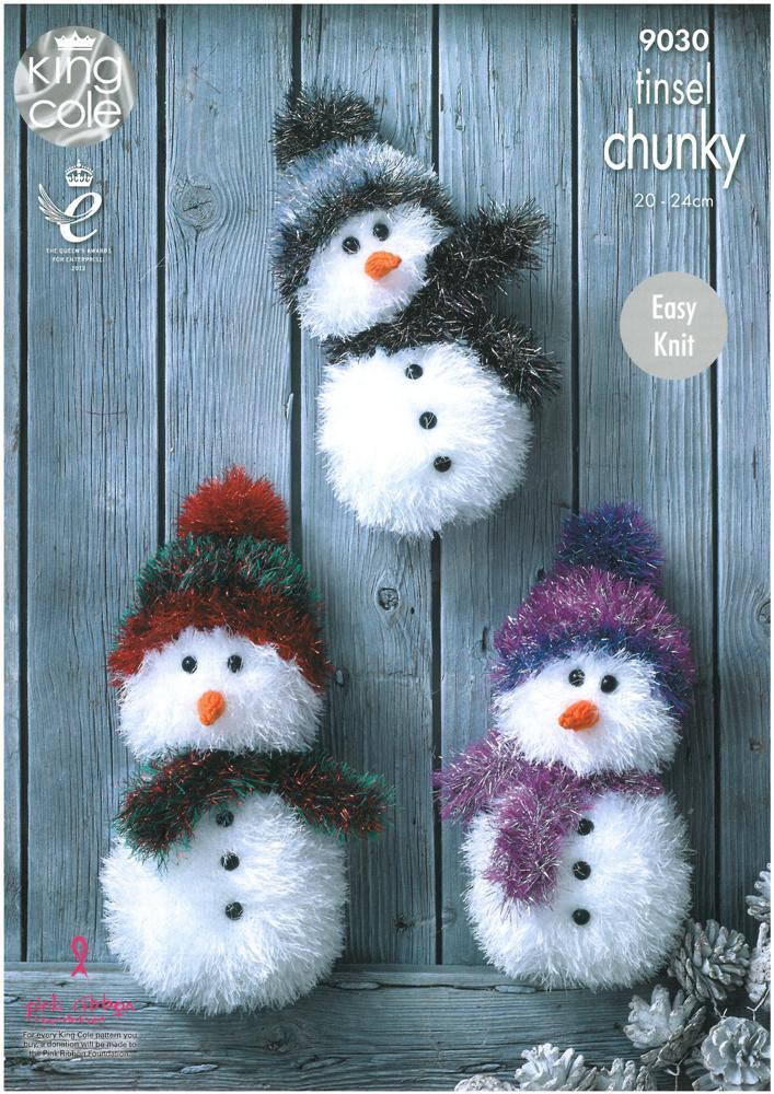 Snowmen in King Cole Tinsel Chunky - Digital Version 9030