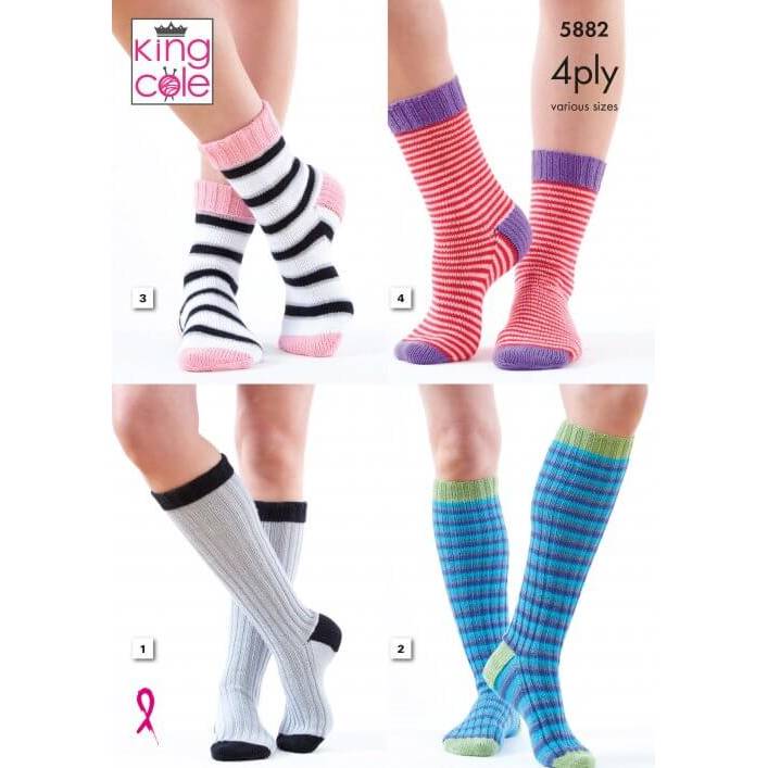 Socks Knitted in King Cole Cotton Socks 4ply