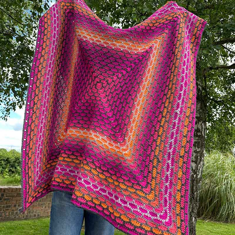 Spectrum Crochet Blanket in Sirdar Jewelspun Ombre Aran - Image 2