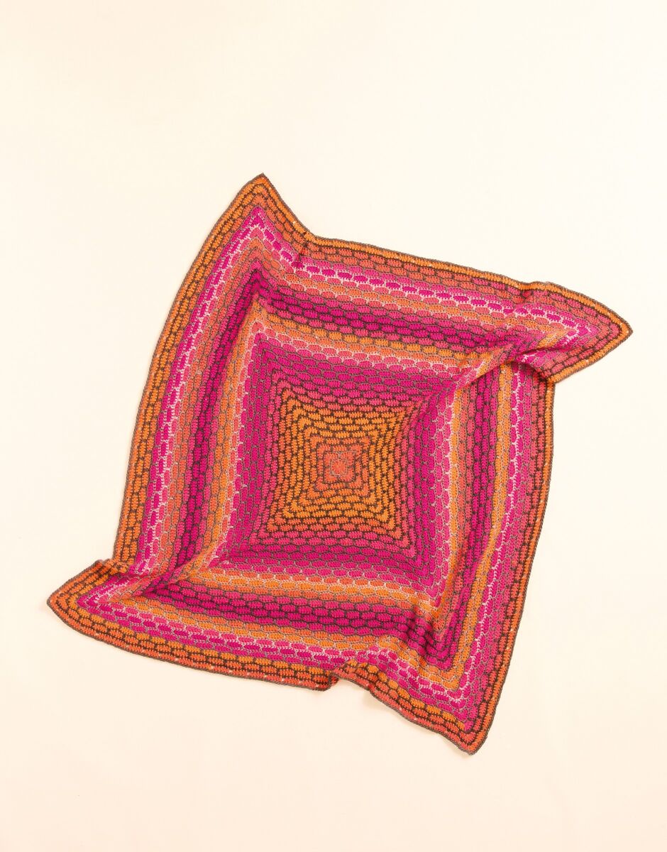 Spectrum Crochet Blanket in Sirdar Jewelspun Ombre Aran - Image 3