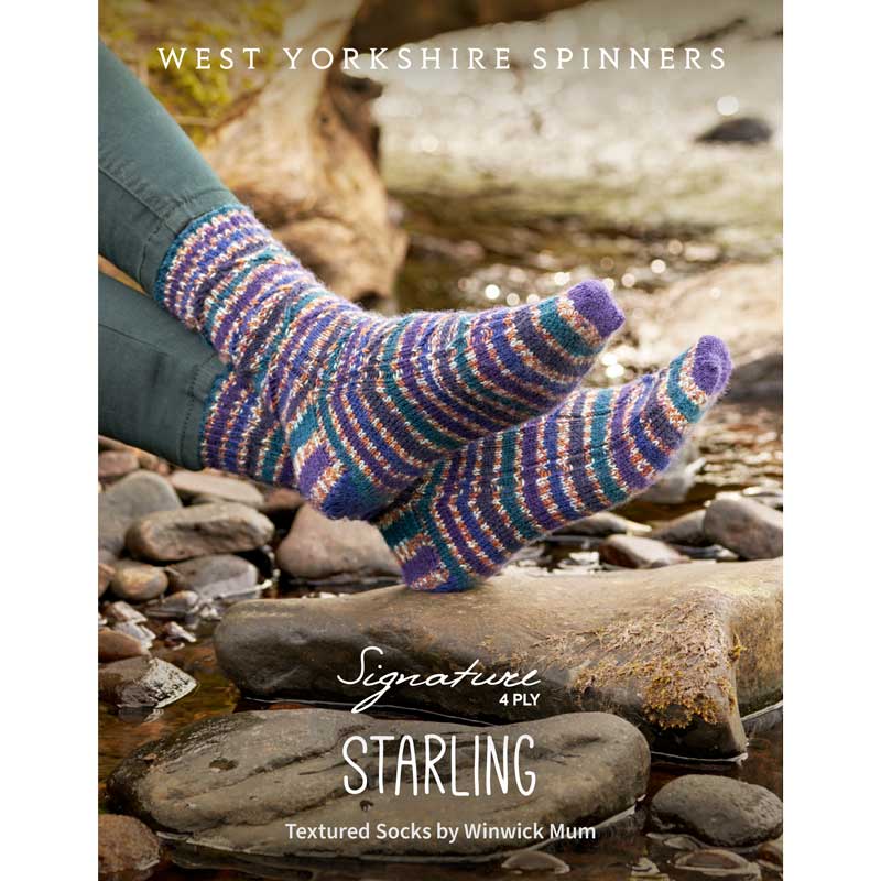 Starling Textured Socks in WYS Signature 4ply by Winwick Mum - Digital Pattern DBP0296