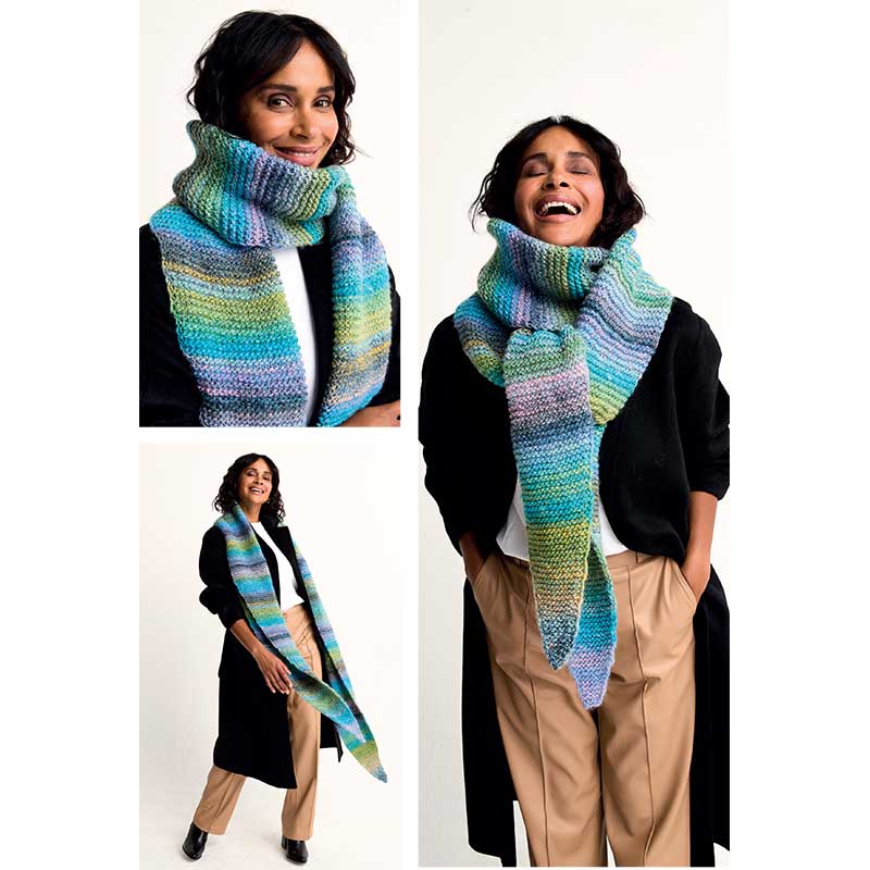 Strata Tie-Style Scarf in Sirdar Jewelspun Chunky With Wool 10807 - Image 3