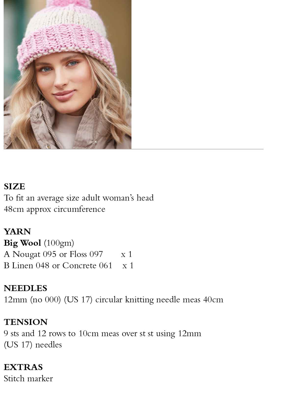 Striped Hat in Rowan Big Wool - Digital Version RTP008-00009 - Image 2