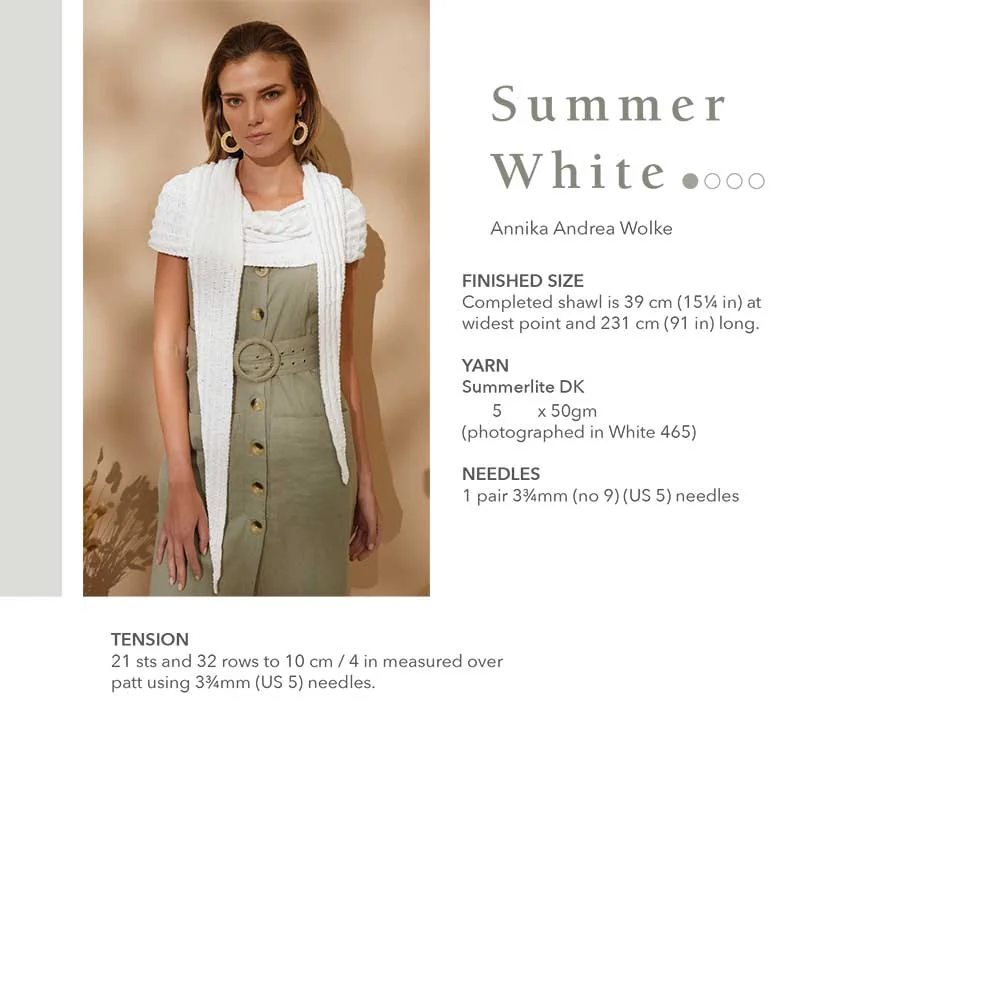 Summer White Shawl in Rowan Summerlite DK - Digital Version - Image 2