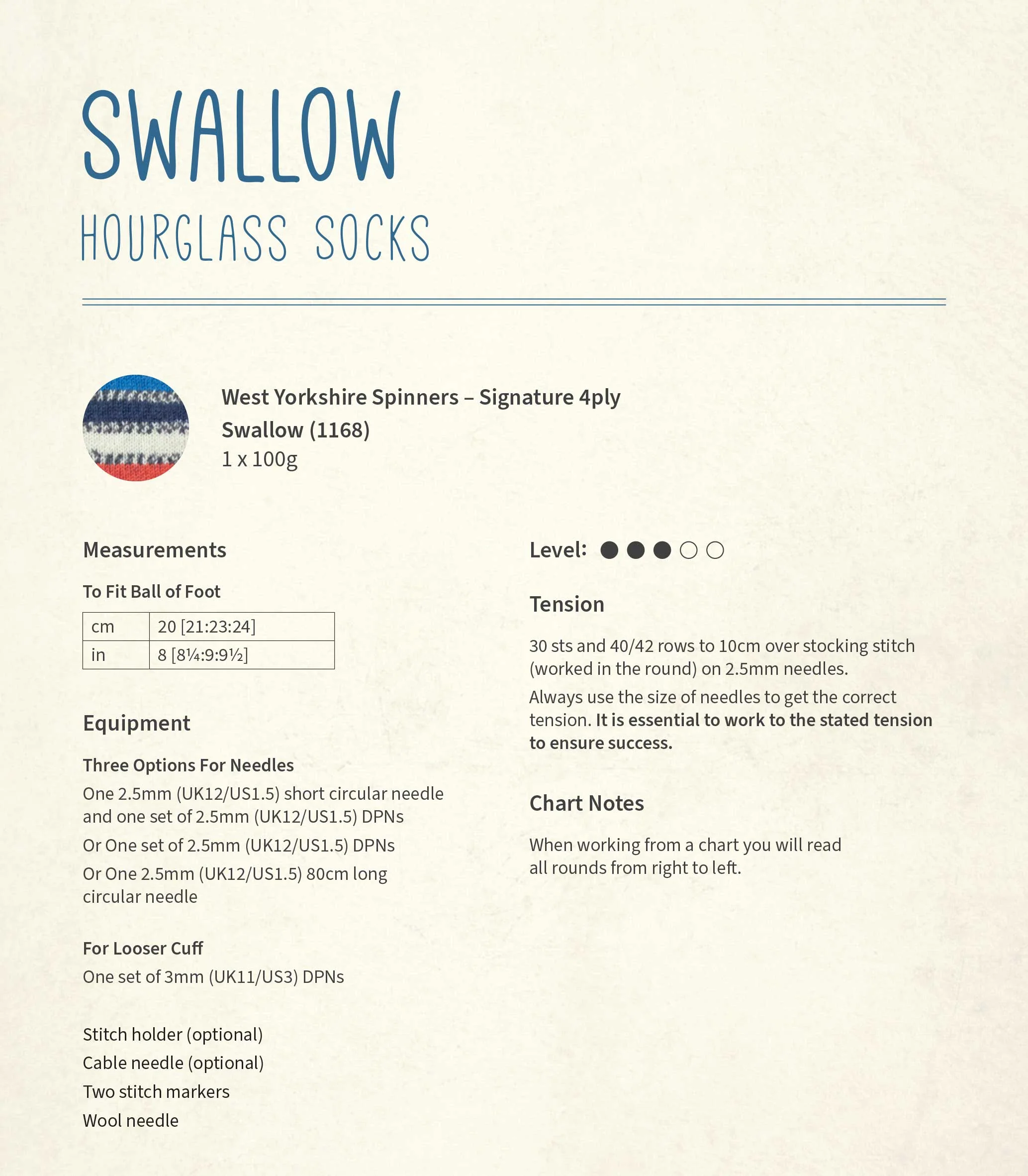 Swallow Hourglass Socks in WYS Signature 4ply by Winwick Mum - Digital Pattern DBP0298 - Image 2