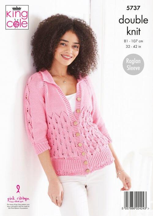 Sweater and Cardigan in King Cole Cottonsoft Dk - Image 2