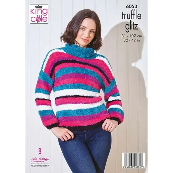 Sweater and Cardigan in King Cole Truffle Glitz - Image 3