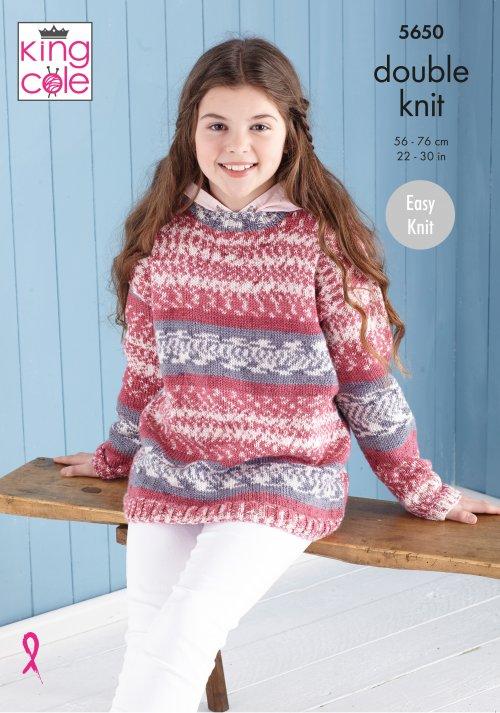 Sweater and Hoodie in King Cole Fjord Dk - Digital Version 5650