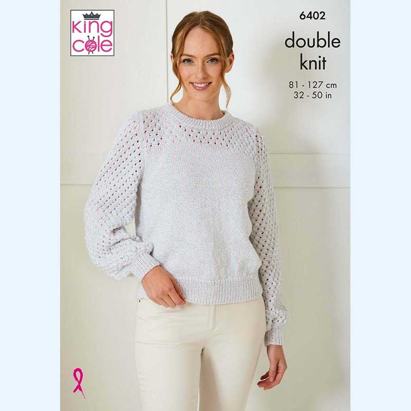 Sweater and Slipover in King Cole Glitz Dk
