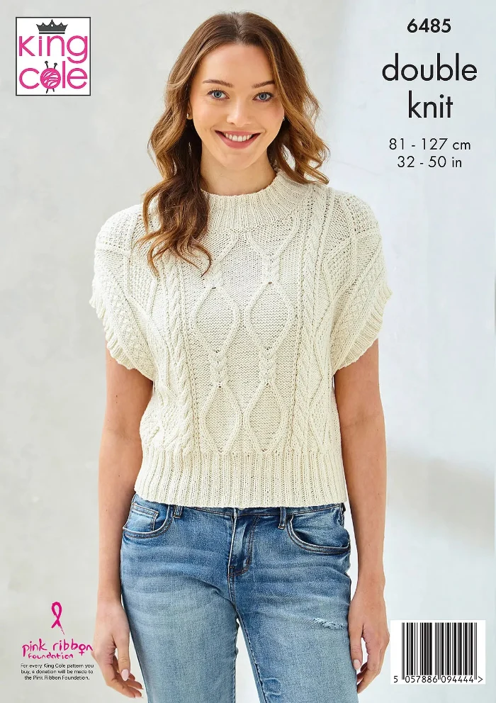 Sweater and Slipover knitted in King Cole Cottonsoft Dk - Image 3