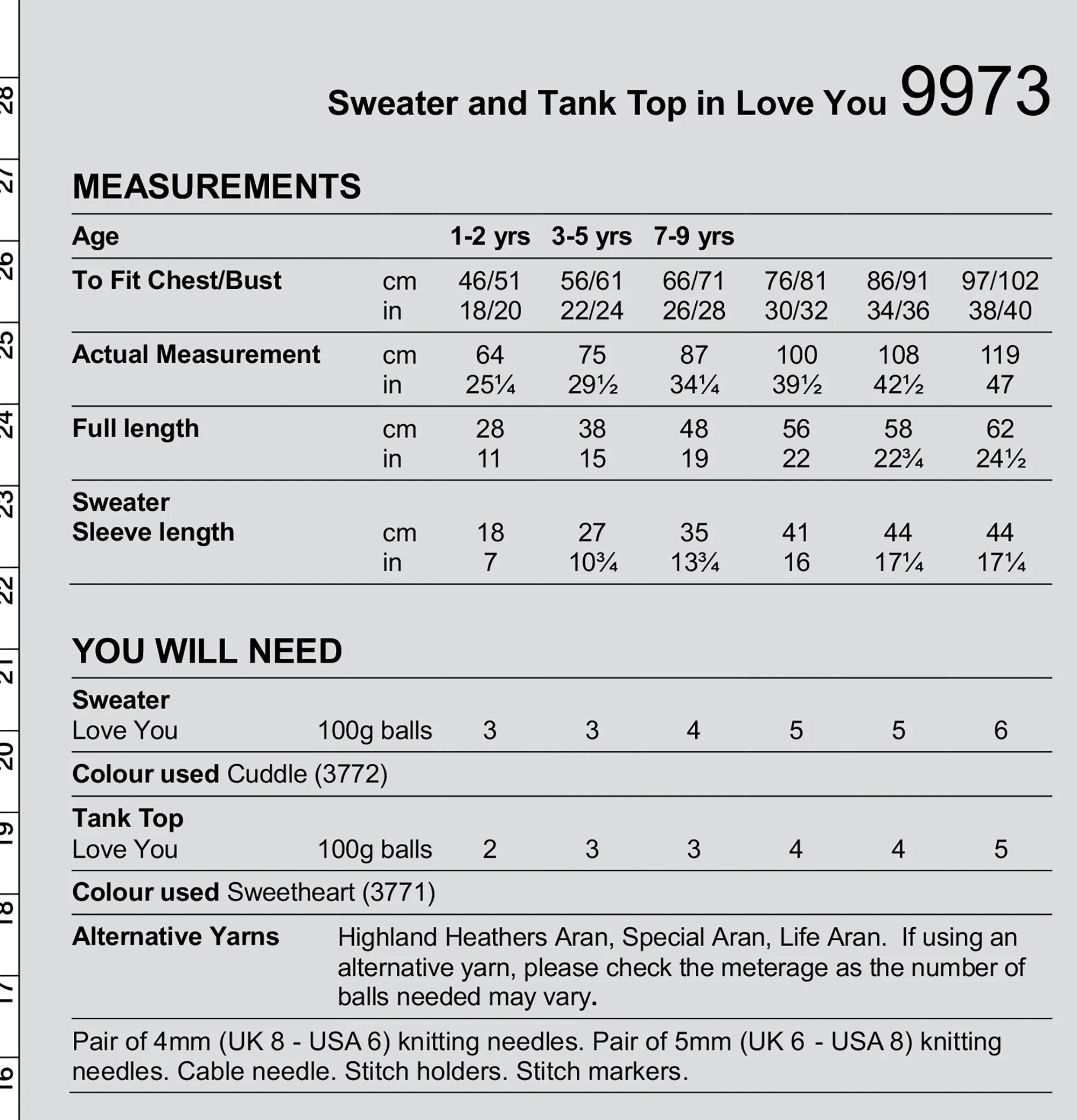 Sweater and Tank Top in Stylecraft Love You Aran - Digital Version 9973 - Image 2