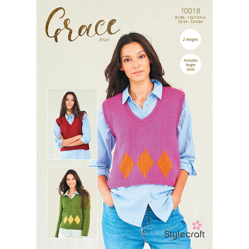 Sweater and Tank Tops in Stylecraft Grace Aran - Digital Version 10018