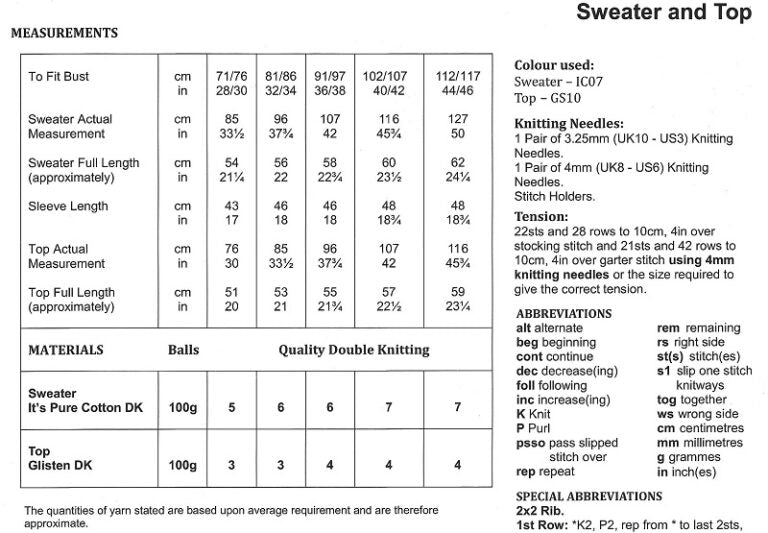 Sweater and Top in James C Brett Its Pure Cotton Dk - Image 2