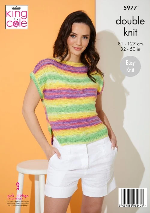 Sweater and Top in King Cole Tropical Beaches Dk - Digital Version 5977 - Image 3