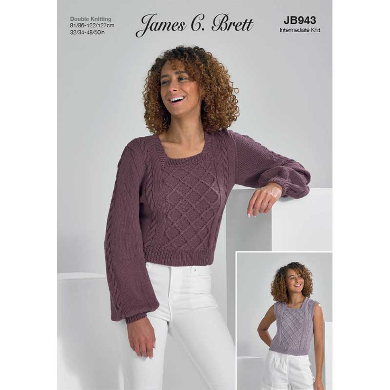 Sweater and Vest in James C Brett Its Pure Cotton Dk