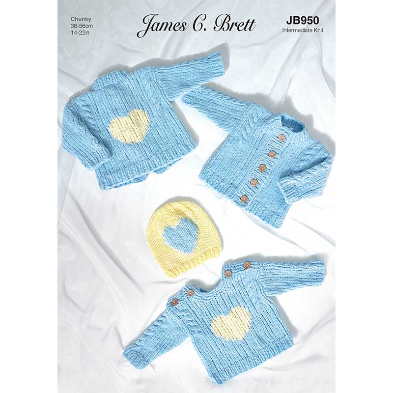 Sweater, Cardigan and Hat in James C Brett Flutterby Sparkle Chunky