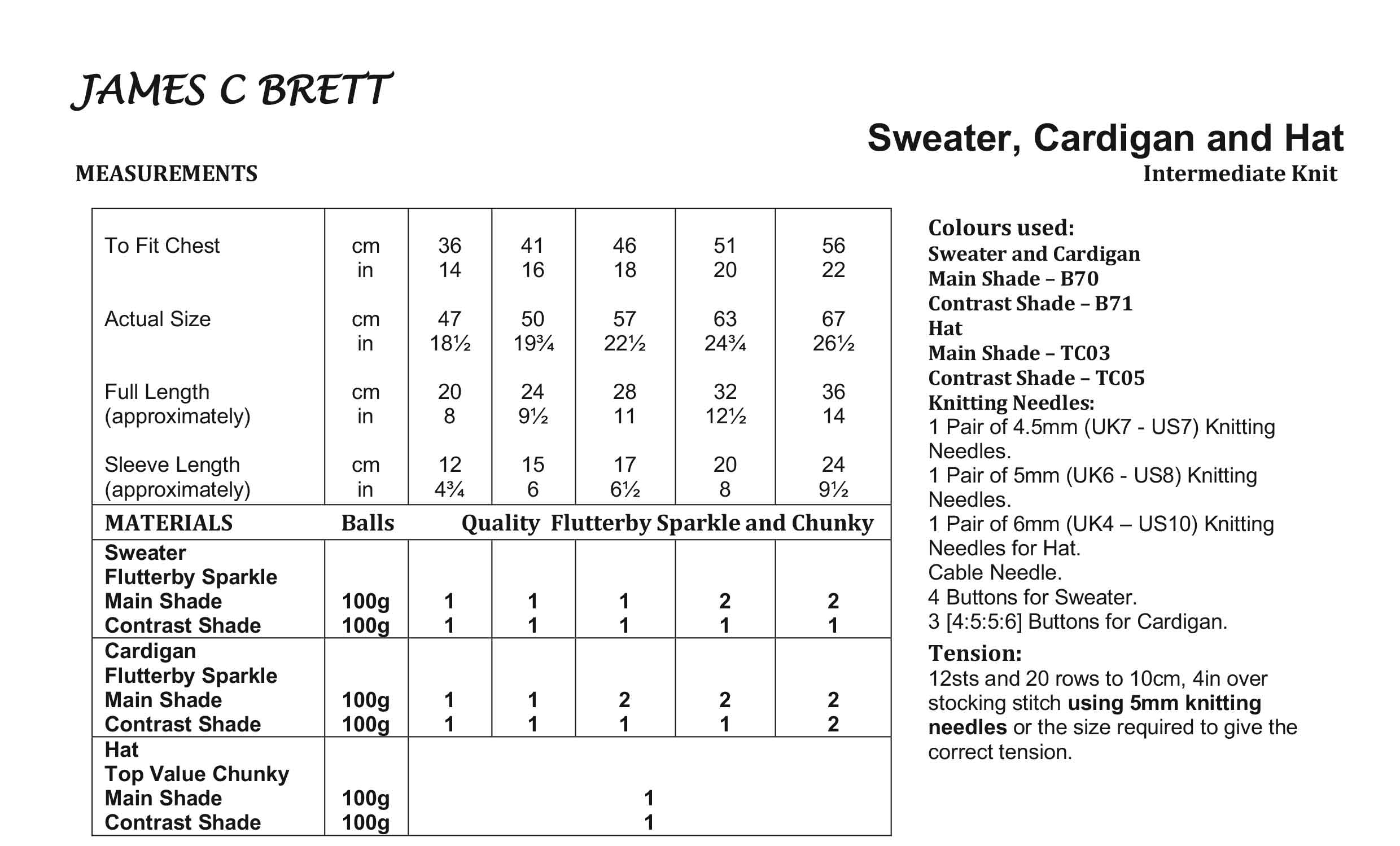 Sweater, Cardigan and Hat in James C Brett Flutterby Sparkle Chunky - Image 2