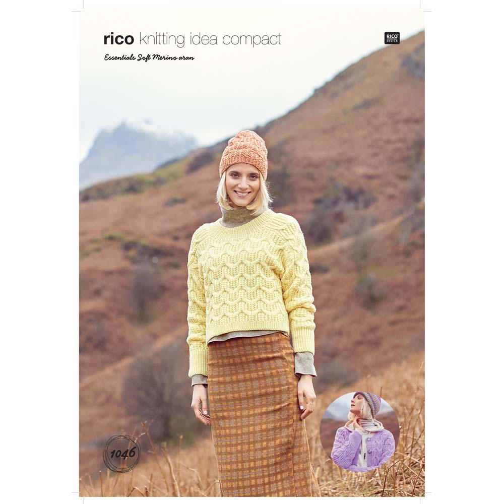 Sweater Cardigan and Hat in Rico Essentials Soft Merino Aran