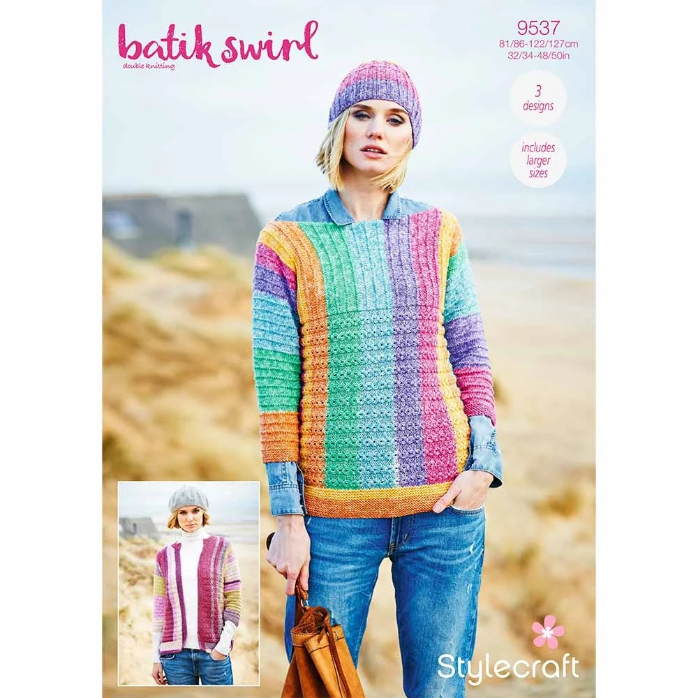 Sweater, Cardigan and Hat in Stylecraft Batik Swirl DK