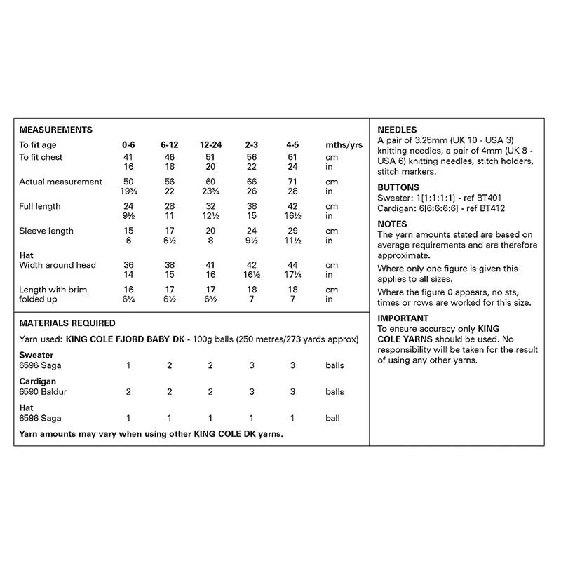 Sweater, Cardigan and Hat knitted in King Cole Baby Fjord DK - Image 2