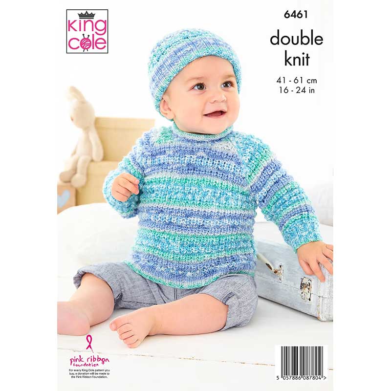 Sweater, Cardigan and Hat knitted in King Cole Baby Fjord DK - Image 3