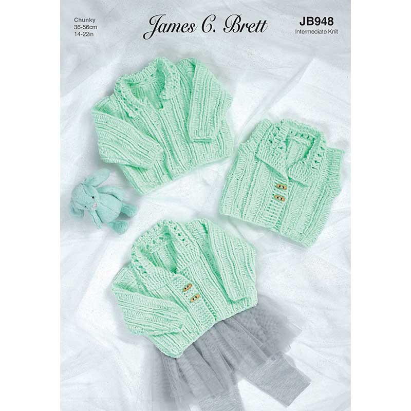 Sweater, Cardigan and Waistcoat in James C Brett Flutterby Sparkle Chunky