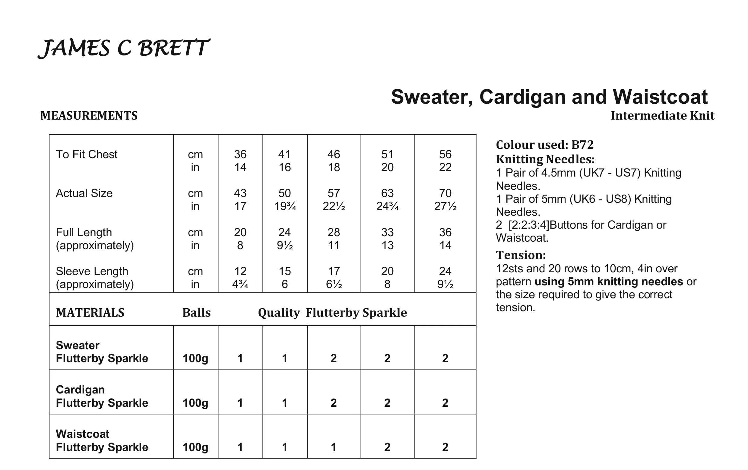 Sweater, Cardigan and Waistcoat in James C Brett Flutterby Sparkle Chunky - Image 2