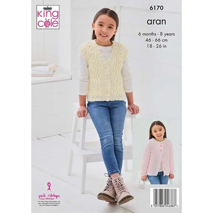 Sweater, Cardigan and Waistcoat in King Cole Aran - Digital Version 6170 - Image 3