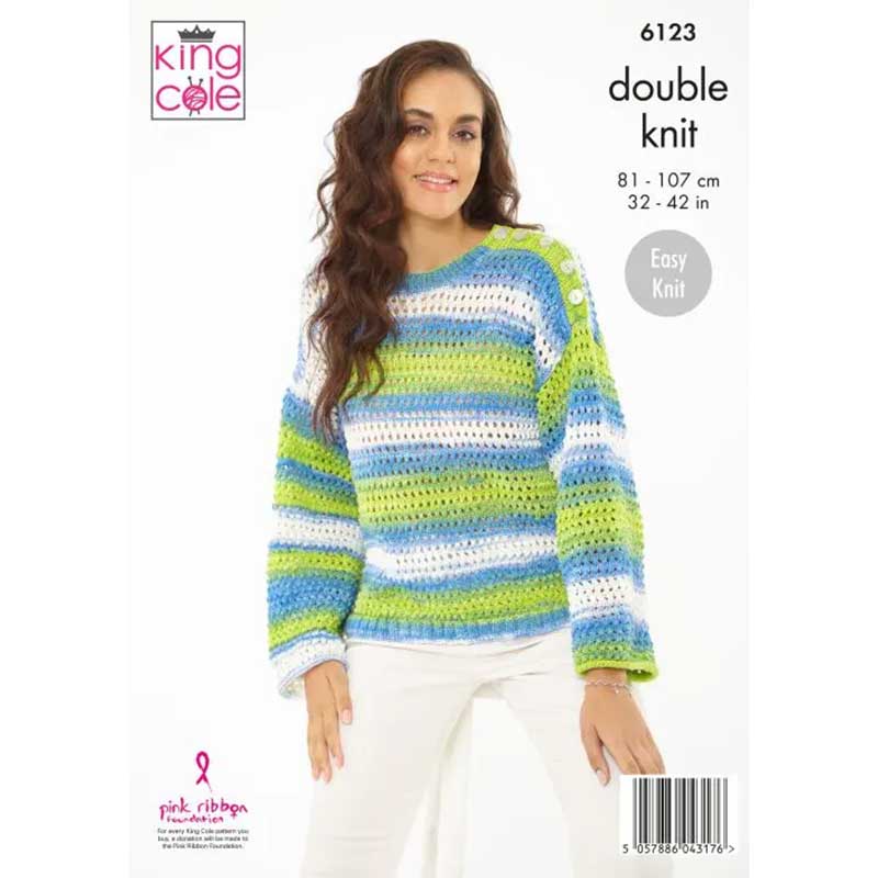 Sweater, Cardigan, & Tank Top Knitted in King Cole Tropical Beaches DK - Image 3