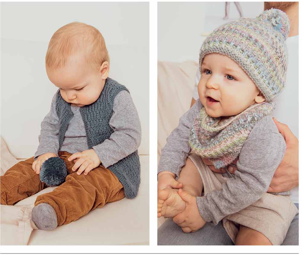 Sweater, Vest, Hat and Triangle Shawl in Baby Dream Uni DK - Image 2