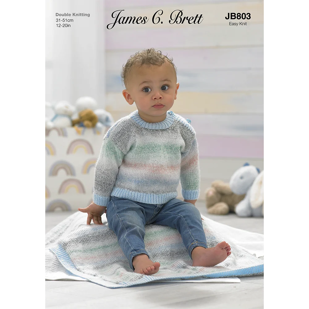 Sweaters Hat and Blanket in James C Brett Baby Marble Dk