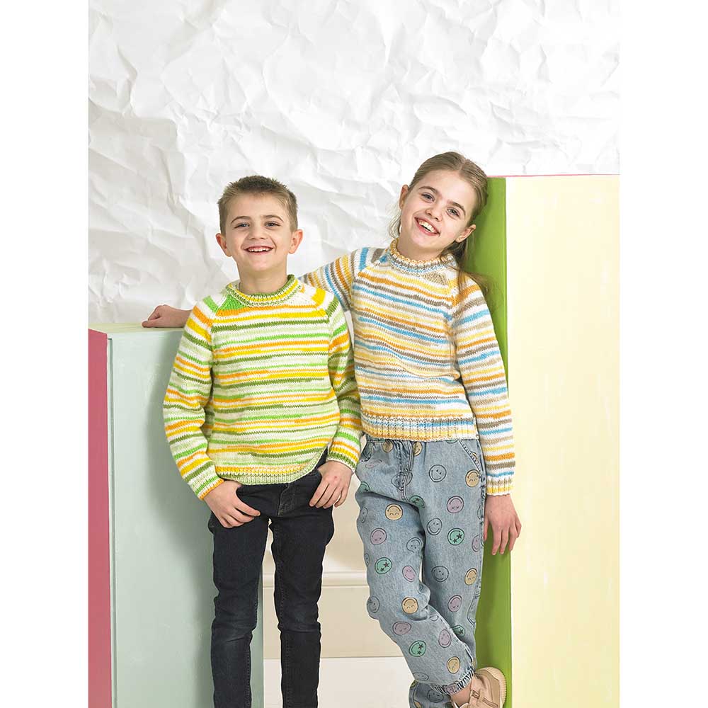 Sweaters in James C Brett Party Time Stripes Dk
