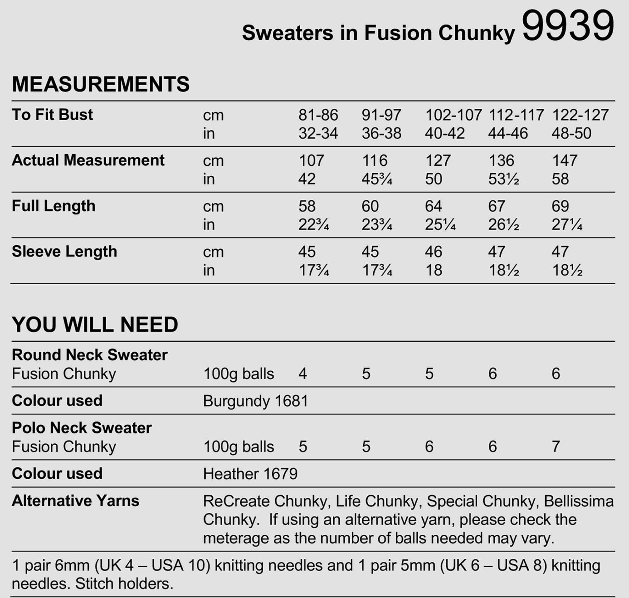 Sweaters in Stylecraft Fusion Chunky - Digital Version 9939 - Image 2