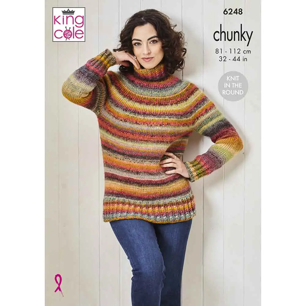 Sweaters knit in the round in King Cole Cottagespun Chunky - Digital Version 6248