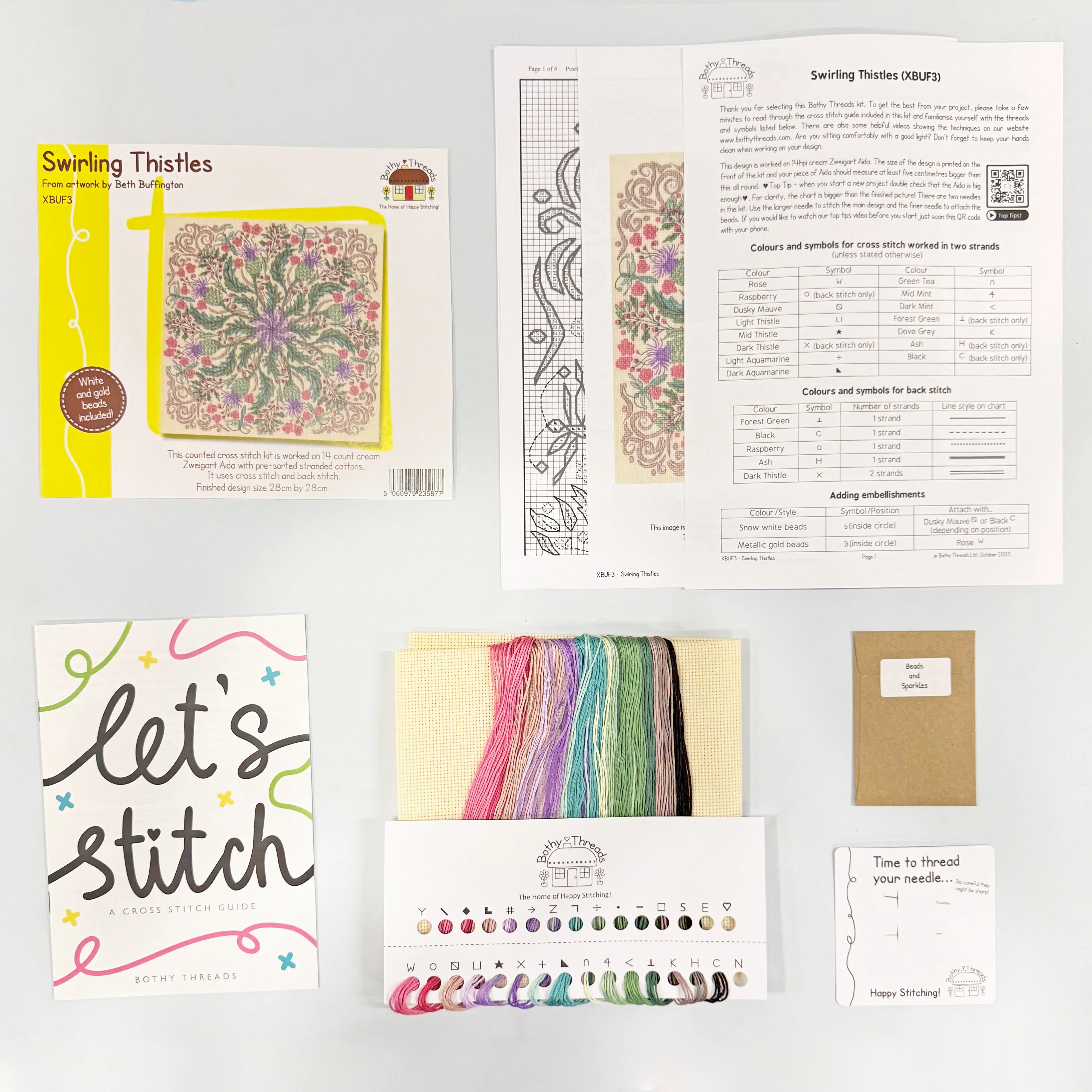 Swirling Thistles - Bothy Threads Cross Stitch Kit - Image 2
