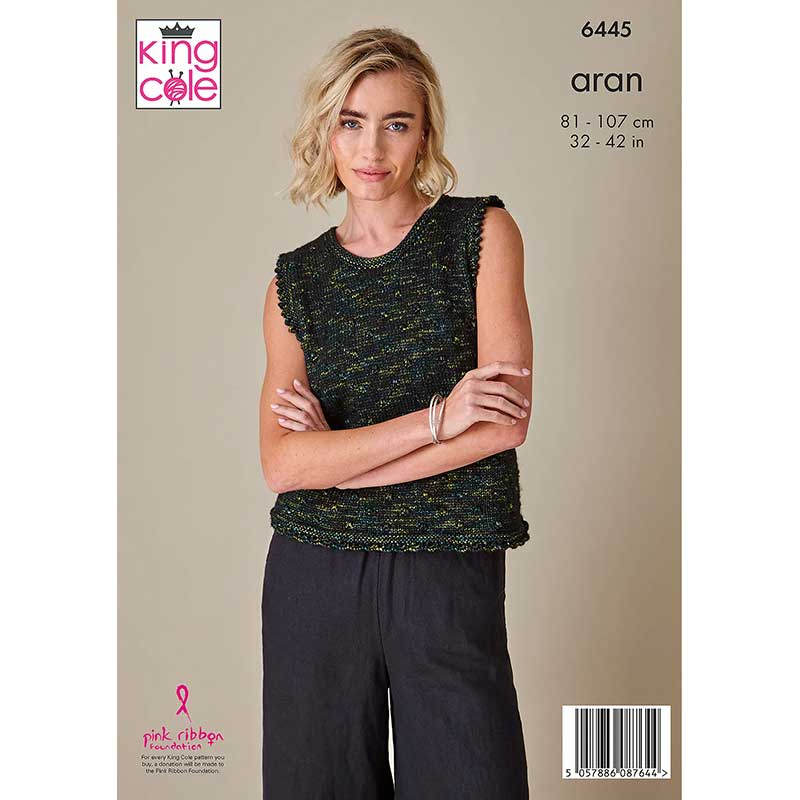 Tank Top & Cardigan Knitted in King Cole Firefly Aran - Image 3