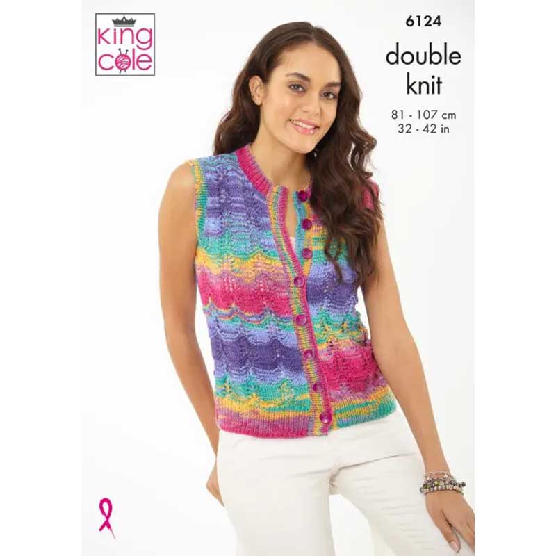 Tank Top & Waistcoat Knitted in King Cole Tropical Beaches DK
