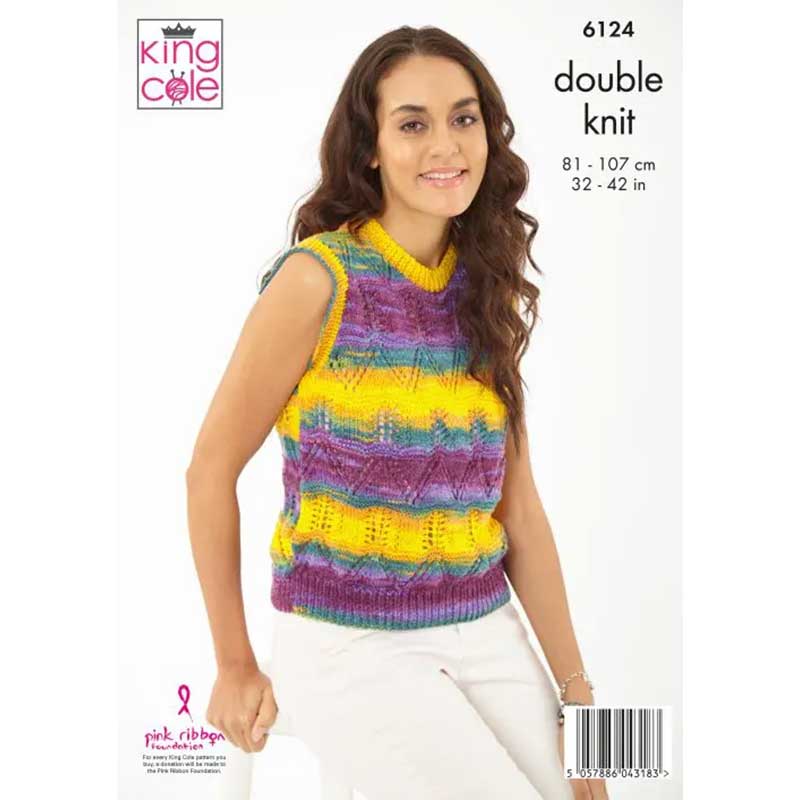 Tank Top & Waistcoat Knitted in King Cole Tropical Beaches DK - Image 3