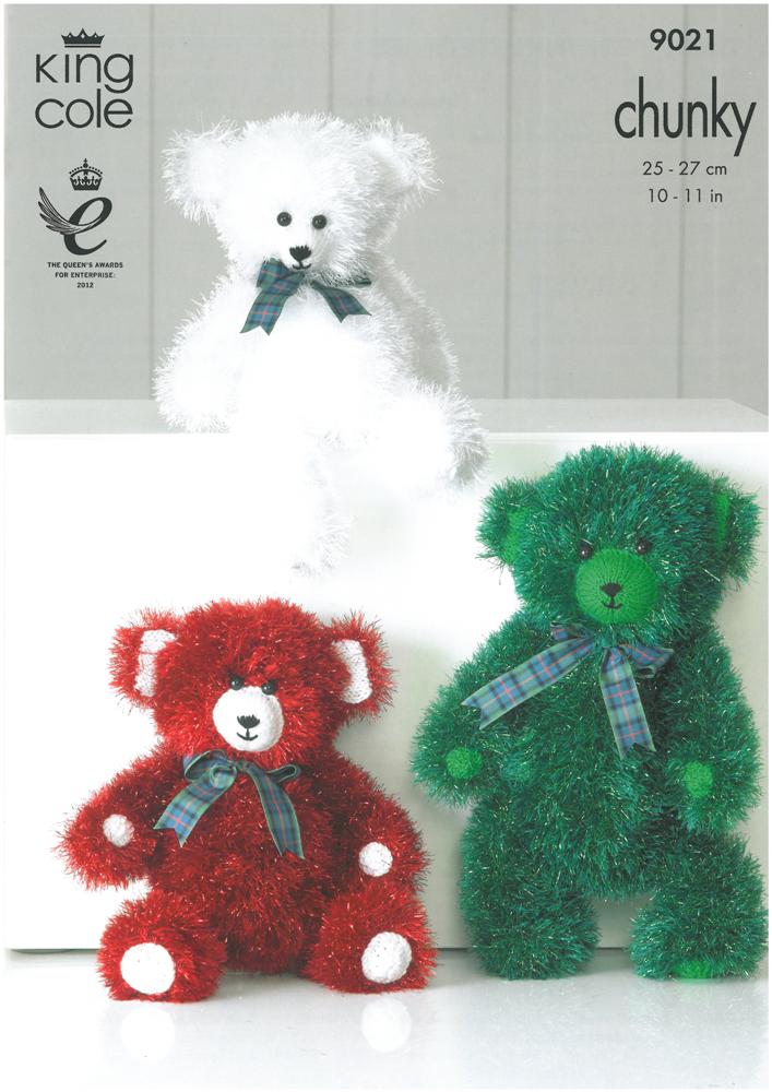 Teddies in King Cole Tinsel Chunky